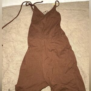 Brown romper.